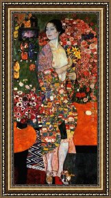 Crimson Dancer Framed Paintings - The Dancer by Gustav Klimt