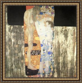 Women Framed Paintings - The Three Ages of Woman by Gustav Klimt
