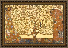 Life Framed Paintings - The Tree of Life 1909 by Gustav Klimt