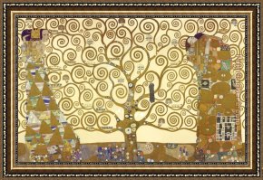 Life Framed Paintings - The Tree of Life by Gustav Klimt