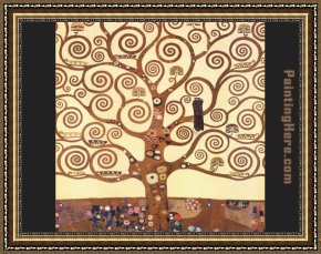 Life Framed Paintings - The Tree of Life Stoclet Frieze by Gustav Klimt