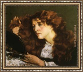 Gustave Courbet Framed Paintings - Portrait of Jo the Beautiful Irish Woman by Gustave Courbet