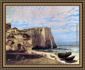 Cliffs Framed Paintings - The Cliffs of tretat After the Storm by Gustave Courbet