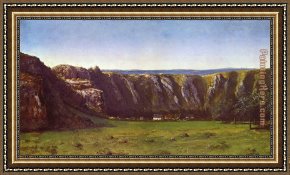 24 Hours at Lemans Framed Paintings - The rock of ten hours at Ornans by Gustave Courbet