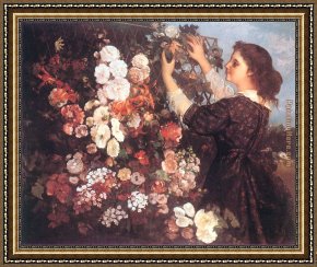Gustave Courbet Framed Paintings - The Trellis by Gustave Courbet