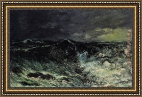 The Wave Framed Paintings - The Wave 2 by Gustave Courbet