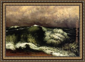 The Wave Framed Paintings - The Wave 4 by Gustave Courbet