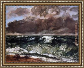 The Wave Framed Paintings - The Wave 5 by Gustave Courbet