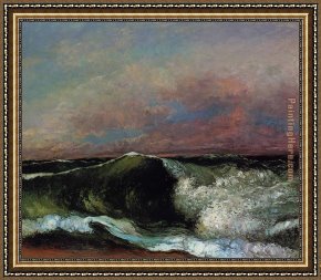 The Wave Framed Paintings - The Wave 6 by Gustave Courbet