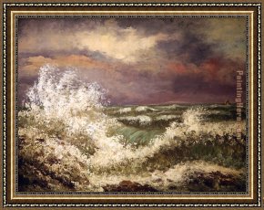 The Wave Framed Paintings - The Wave by Gustave Courbet