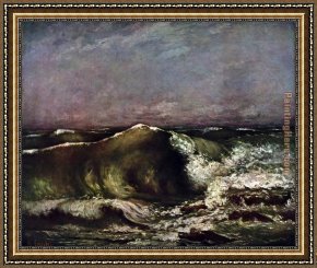 The Wave Framed Paintings - The wave by Gustave Courbet