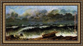 The Wave Framed Paintings - The waves by Gustave Courbet
