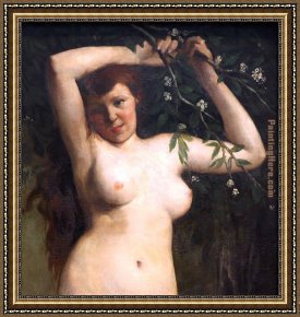Gustave Courbet Framed Paintings - Torso of a Woman by Gustave Courbet