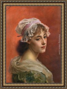 Thoughts of Springtime Framed Paintings - Lost In Thought by Gustave Jean Jacquet
