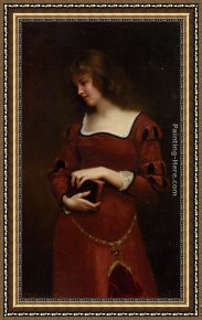 Thoughts of Springtime Framed Paintings - Wistful Thoughts by Gustave Jean Jacquet