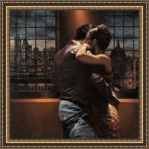 London Framed Paintings - Twilight Over London by Hamish Blakely