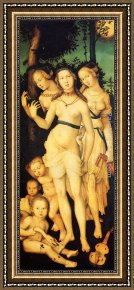 The Three Graces Framed Paintings - Harmony Of The Three Graces by Hans Baldung