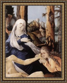 The Lamentation of Christ Framed Paintings - The Lamentation of Christ (detail) by Hans Baldung