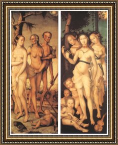 The Three Graces Framed Paintings - Three Ages of Man and Three Graces by Hans Baldung