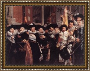 Hendrick Framed Paintings - Officers of the Civic Guard of St Adrian by Hendrick Gerritsz Pot