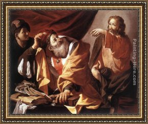 Hendrick Framed Paintings - The Calling of St Matthew by Hendrick Terbrugghen