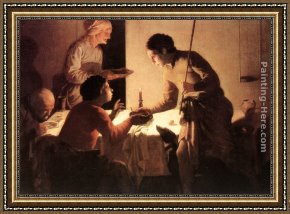 Hendrick Framed Paintings - The Supper by Hendrick Terbrugghen
