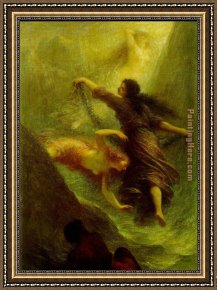 Nymph And Triton Framed Paintings - Nymphs by Henri Fantin-Latour