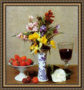 Life Framed Paintings - Still Life by Henri Fantin-Latour