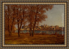 Comtesse De Tillieres Framed Paintings - Le Chateau Des Papes A Avignon by Henri-Joseph Harpignies