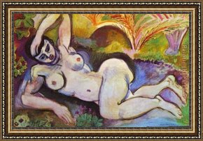 Blue Nude I 1952 Framed Paintings - Blue Nude by Henri Matisse