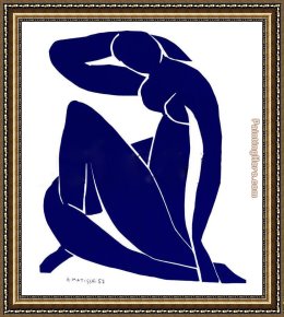 Blue Nude I 1952 Framed Paintings - Blue Nude II by Henri Matisse