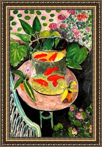 Goldfish Framed Paintings - Goldfish by Henri Matisse