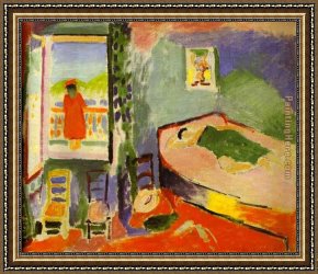 Interior Model Reading Framed Paintings - Interior at Collioure by Henri Matisse
