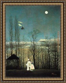 Evening Mood Framed Paintings - Carnival Evening by Henri Rousseau