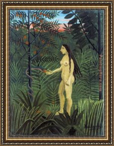 Eve Framed Paintings - Eve by Henri Rousseau