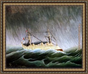 Peace in The Midst of The Storm Framed Paintings - The Boat in the Storm by Henri Rousseau