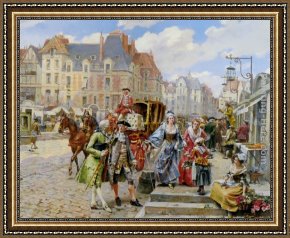 Hard Times Framed Paintings - Paris Street in the time of Louis XIV by Henri Victor Lesur