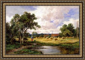 A Surrey Chalkpit Framed Paintings - At Betchworth, Surrey by Henry H. Parker