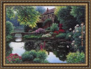 Waterlilies And Japanese Bridge Framed Paintings - Somerset Bridge by Henry Peeters