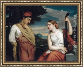 Greek Framed Paintings - The Greek Lovers by Henry Peters Gray