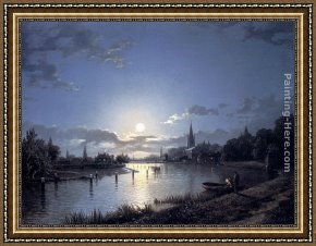 Mill on The Thames, Mapledurham Framed Paintings - Marlow On Thames by Henry Pether