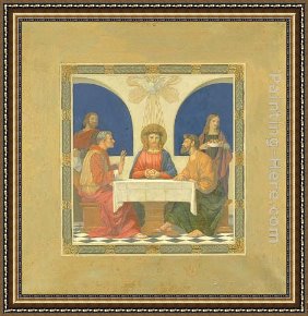The Last Supper Framed Paintings - Supper at Emmaus by Henry Siddons Mowbray