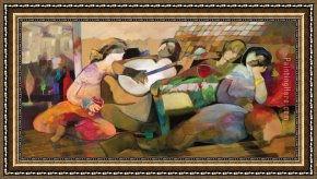 A Memory Emerges Framed Paintings - Afternoon Memory by Hessam Abrishami