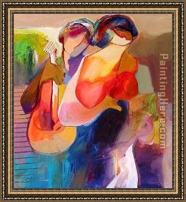 The Passion of Music Framed Paintings - Red Passion by Hessam Abrishami