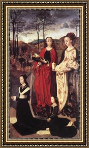 Bartholomeus Van Der Helst Framed Paintings - Sts. Margaret and Mary Magdalene with Maria Portinari by Hugo van der Goes