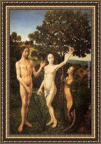 Bartholomeus Van Der Helst Framed Paintings - The Fall Of Man by Hugo van der Goes