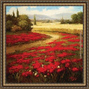 The Buffalo Trail Framed Paintings - Red Poppy Trail by Hulsey