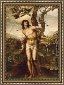 Sebastian Framed Paintings - St. Sebastian by Il Sodoma