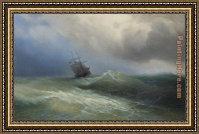 Peace in The Midst of The Storm Framed Paintings - Storm 1890 by Ivan Constantinovich Aivazovsky
