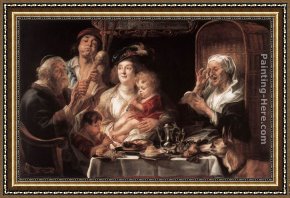 Play Framed Paintings - As the Old Sang the Young Play Pipes by Jacob Jordaens